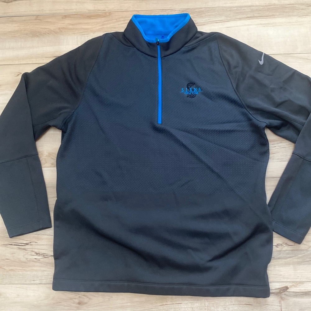 Nike Golf Mens L Grey Pullover. Tour Performance. Thermal Fit. fleece. Blue